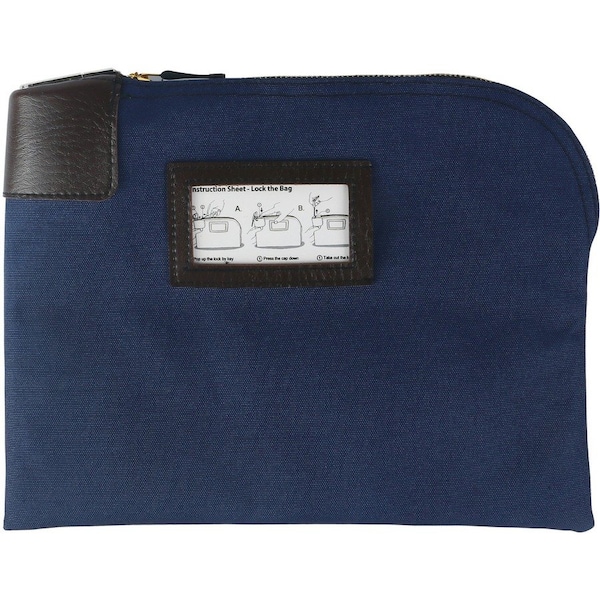 Sparco Currency Bag, Built-n Lock, 8-1/2"Wx11"Lx1/2"H, Navy SPR02868 - main